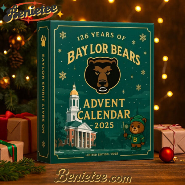 Baylor Bears 126th Anniversary Advent Calendar 2025, Christmas Countdown Advent Calendar Gift Box with 24 Acrylic Ornaments