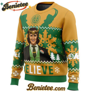 Believe Loki Marvel Ugly Christmas Sweater