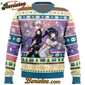 Bell and Hestia Danmachi Ugly Christmas Sweater