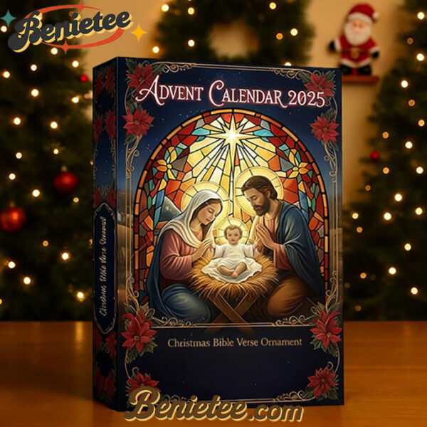 Bible Verse Advent Calendar 2025 - A Journey of Faith, Hope & Joy, Christmas Countdown Advent Calendar Gift Box with 24 Acrylic Ornaments