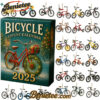 Bicycle Themed Advent Calendar 2025, Christmas Countdown Advent Calendar Gift Box with 24 Acrylic Ornaments