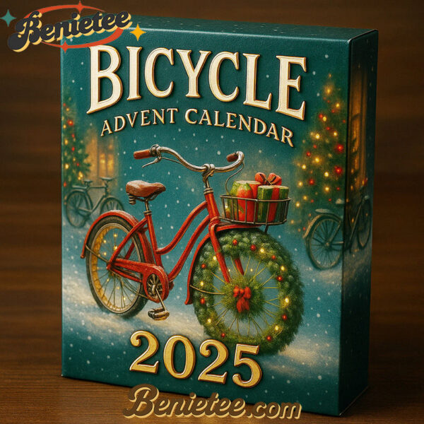 Bicycle Themed Advent Calendar 2025, Christmas Countdown Advent Calendar Gift Box with 24 Acrylic Ornaments