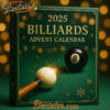 Billiards Themed 2025 Advent Calendar, Christmas Countdown Advent Calendar Gift Box with 24 Acrylic Ornaments