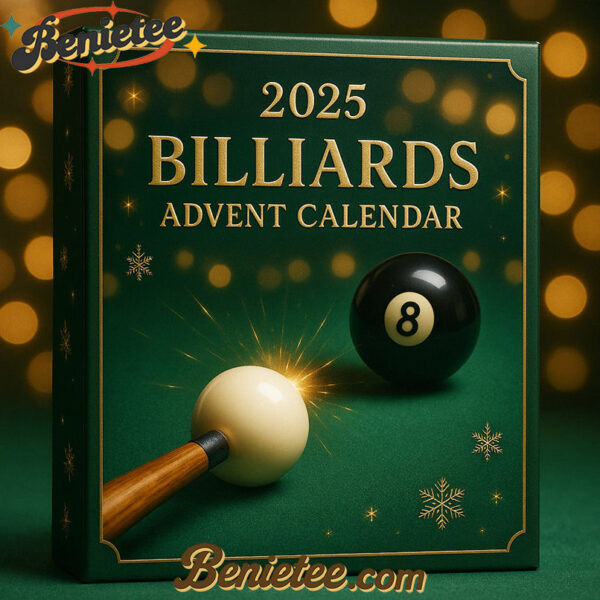 Billiards Themed 2025 Advent Calendar, Christmas Countdown Advent Calendar Gift Box with 24 Acrylic Ornaments