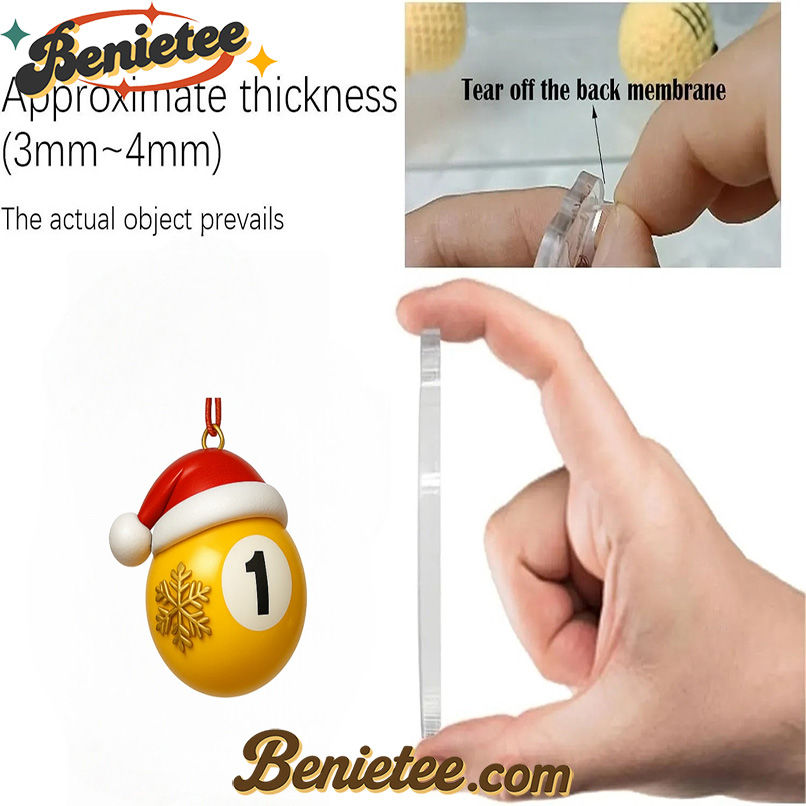 Billiards Themed 2025 Advent Calendar, Christmas Countdown Advent Calendar Gift Box with 24 Acrylic Ornaments