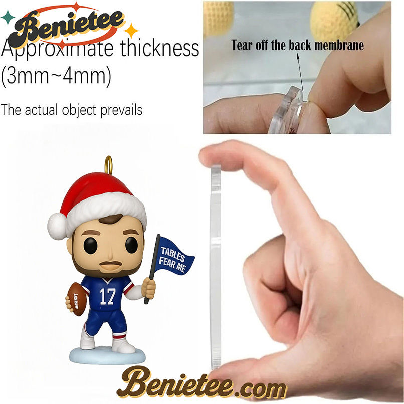 Bills Mafia Advent Calendar, Christmas Countdown Advent Calendar Gift Box with 24 Acrylic Ornaments