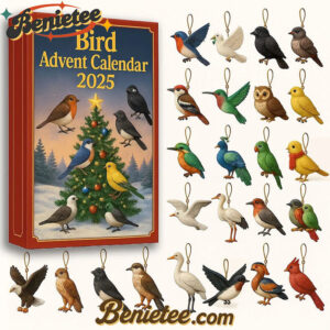 Bird Advent Calendar 2025, Christmas Countdown Advent Calendar Gift Box with 24 Acrylic Ornaments