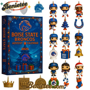 Boise State Broncos football 2025 Advent Calendar, Christmas Countdown Advent Calendar Gift Box with 24 Acrylic Ornaments