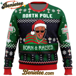 Born and Raised Fresh Prince of Bel-Air Ugly Christmas Sweater