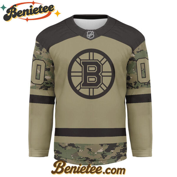 Boston Bruins - Premium NHL Camo Army Hockey Jersey