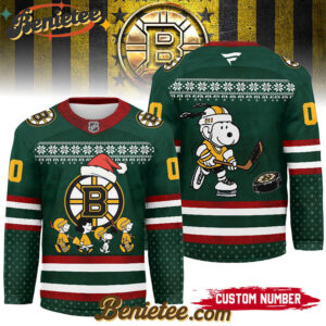 Boston Bruins - Premium NHL Peanuts Snoopy Hockey Jersey