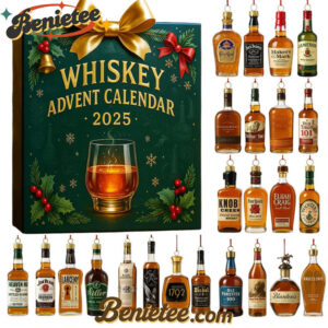 Bourbon Whiskey Advent Calendar, Christmas Countdown Advent Calendar Gift Box with 24 Acrylic Ornaments