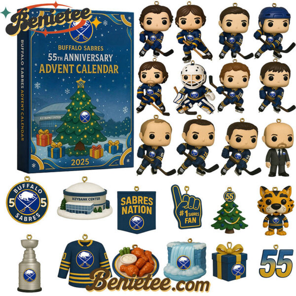 Buffalo Sabres Advent Calendar, Christmas Countdown Advent Calendar Gift Box with 24 Acrylic Ornaments