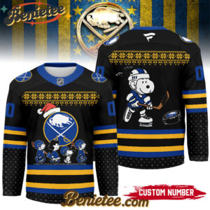 Buffalo Sabres - Premium NHL Peanuts Snoopy Hockey Jersey Ver 2