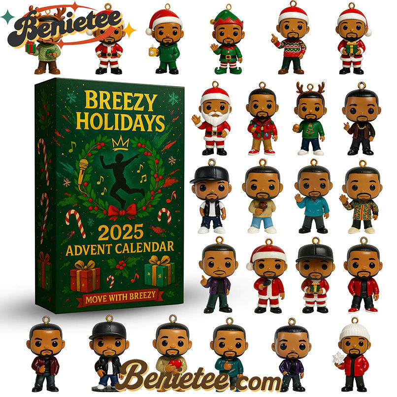 Chris Brown Breezy Holidays Premium Advent Calendar 2025 CHRISTMAS GIFT, CHRISTMAS IDEA, Christmas Countdown Advent Calendar Gift Box with 24 Acrylic Ornaments