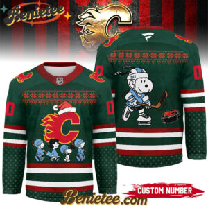 Calgary Flames - Premium NHL Peanuts Snoopy Hockey Jersey