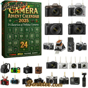 Camera Advent Calendar 2025, Christmas Countdown Advent Calendar Gift Box with 24 Acrylic Ornaments