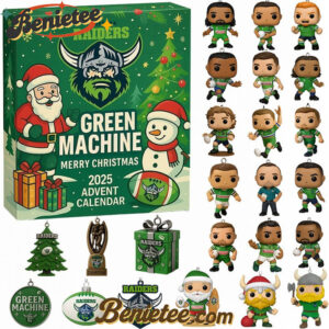 Canberra Raiders 2025 Advent Calendar, Christmas Countdown Advent Calendar Gift Box with 24 Acrylic Ornaments