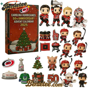 Carolina Hurricanes Advent Calendar, Christmas Countdown Advent Calendar Gift Box with 24 Acrylic Ornaments