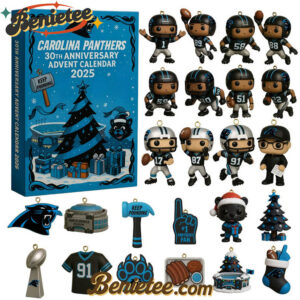 Carolina Panthers Advent Calendar 2025 30TH ANNIVERSARY Christmas Gift, Christmas Idea, Christmas Countdown Advent Calendar Gift Box with 24 Acrylic Ornaments