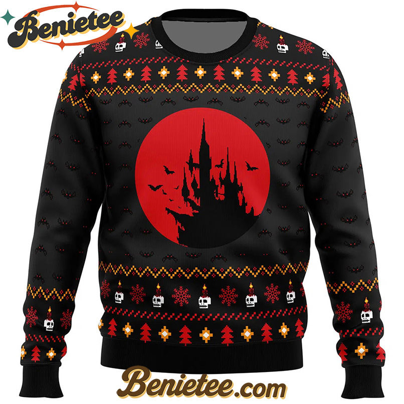 Castlevania Creepy Castle Ugly Christmas Sweater