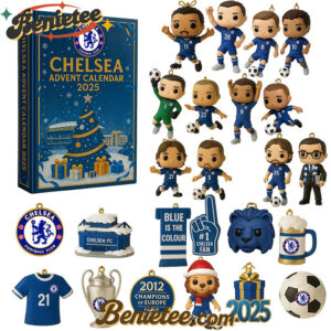 Chelsea Advent Calendar 2025, Christmas Countdown Advent Calendar Gift Box with 24 Acrylic Ornaments