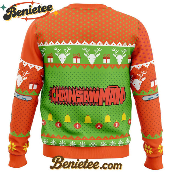 Chibi Chainsaw Man Ugly Christmas Sweater