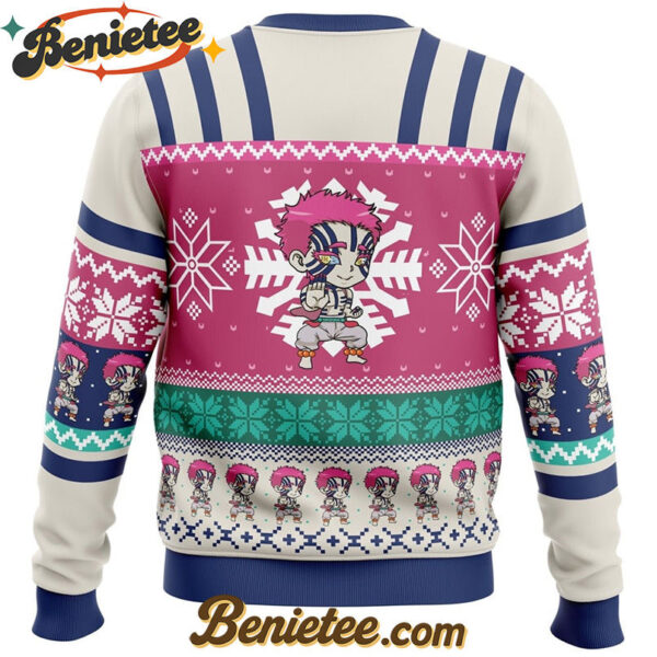 Chibi Christmas Akaza Demon Slayer Ugly Christmas Sweater