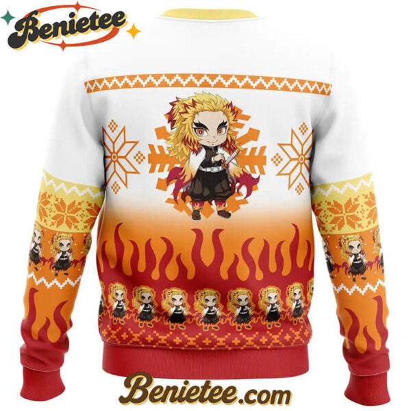 Chibi Christmas Kyojuro Rengoku Demon Slayer Ugly Christmas Sweater