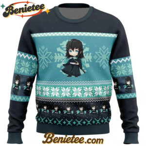 Chibi Christmas Muichiro Tokito Demon Slayer Ugly Christmas Sweater