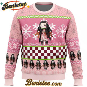 Chibi Christmas Nezuko Kamado Demon Slayer Ugly Christmas Sweater