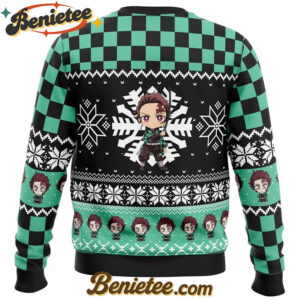 Chibi Christmas Tanjiro Kamado Demon Slayer Ugly Christmas Sweater