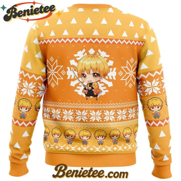 Chibi Christmas Zenitsu Agatsuma Demon Slayer Ugly Christmas Sweater