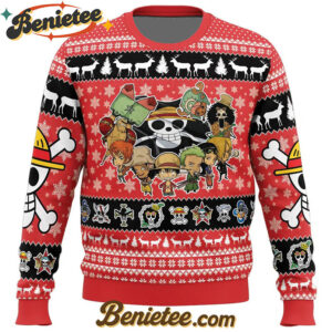 Chibi Straw Hat Pirates One Piece Ugly Christmas Sweater