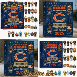 Chicago Bears 2025 Advent Calendar 105th anniversary (1920 “ 2025) Christmas Idea, Christmas Gift, Christmas Countdown Advent Calendar Gift Box with 24 Acrylic Ornaments