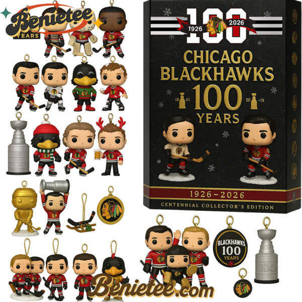 Chicago Blackhawks Advent Calendar, Christmas Countdown Advent Calendar Gift Box with 24 Acrylic Ornaments