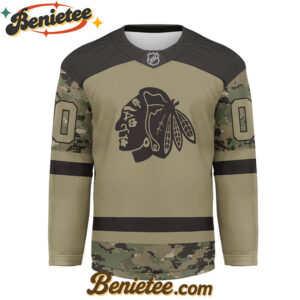 Chicago Blackhawks - Premium NHL Camo Army Hockey Jersey