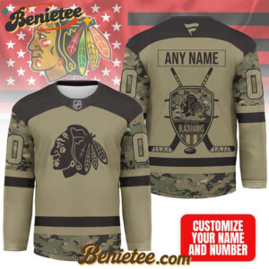 Chicago Blackhawks - Premium NHL Camo Army Hockey Jersey