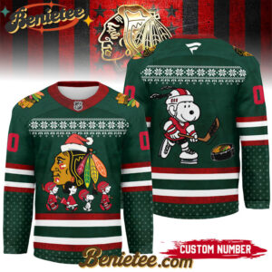 Chicago Blackhawks - Premium NHL Peanuts Snoopy Hockey Jersey