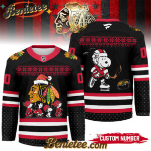 Chicago Blackhawks - Premium NHL Peanuts Snoopy Hockey Jersey Ver 2