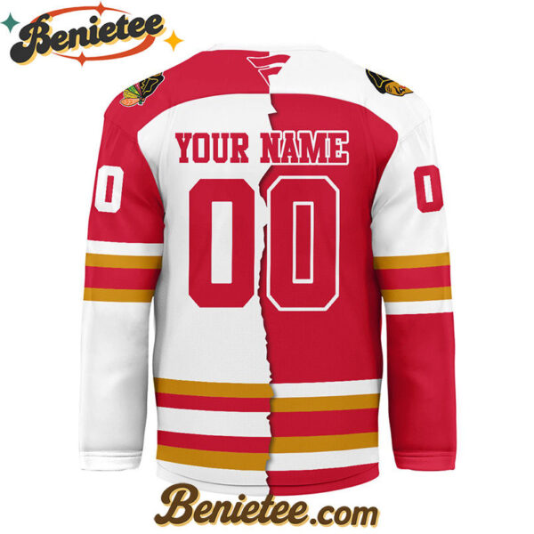 Chicago Blackhawks - Premium NHL Personalized Split Color Hockey Jersey