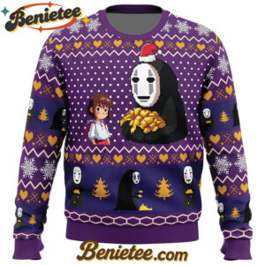 Chihiro and No Face Spirited Away Ugly Christmas Sweater