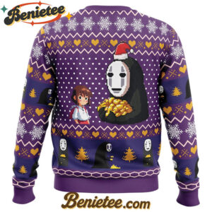 Chihiro and No Face Spirited Away Ugly Christmas Sweater