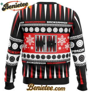 Christmas Backgammon Board Games Ugly Christmas Sweater