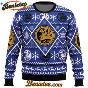 Christmas Blue Ranger Power Rangers Ugly Christmas Sweater