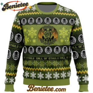 Christmas Call of Cthulu Board Games Ugly Christmas Sweater
