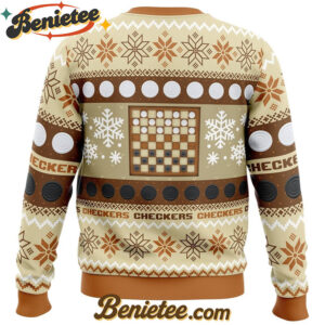 Christmas Checkers Board Games Ugly Christmas Sweater