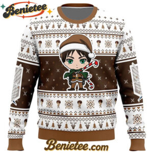 Christmas Chibi Eren Attack on Titan Ugly Christmas Sweater