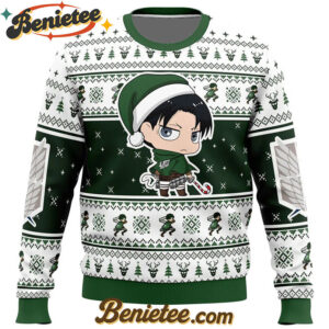 Christmas Chibi Levi Attack on Titan Ugly Christmas Sweater