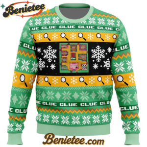 Christmas Clue Board Games Ugly Christmas Sweater